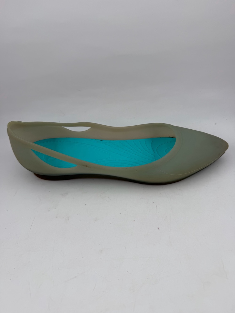 Crocs Women’s Rio -SZ 9- Translucent Slip On Pointed Toe Ballerina Flats